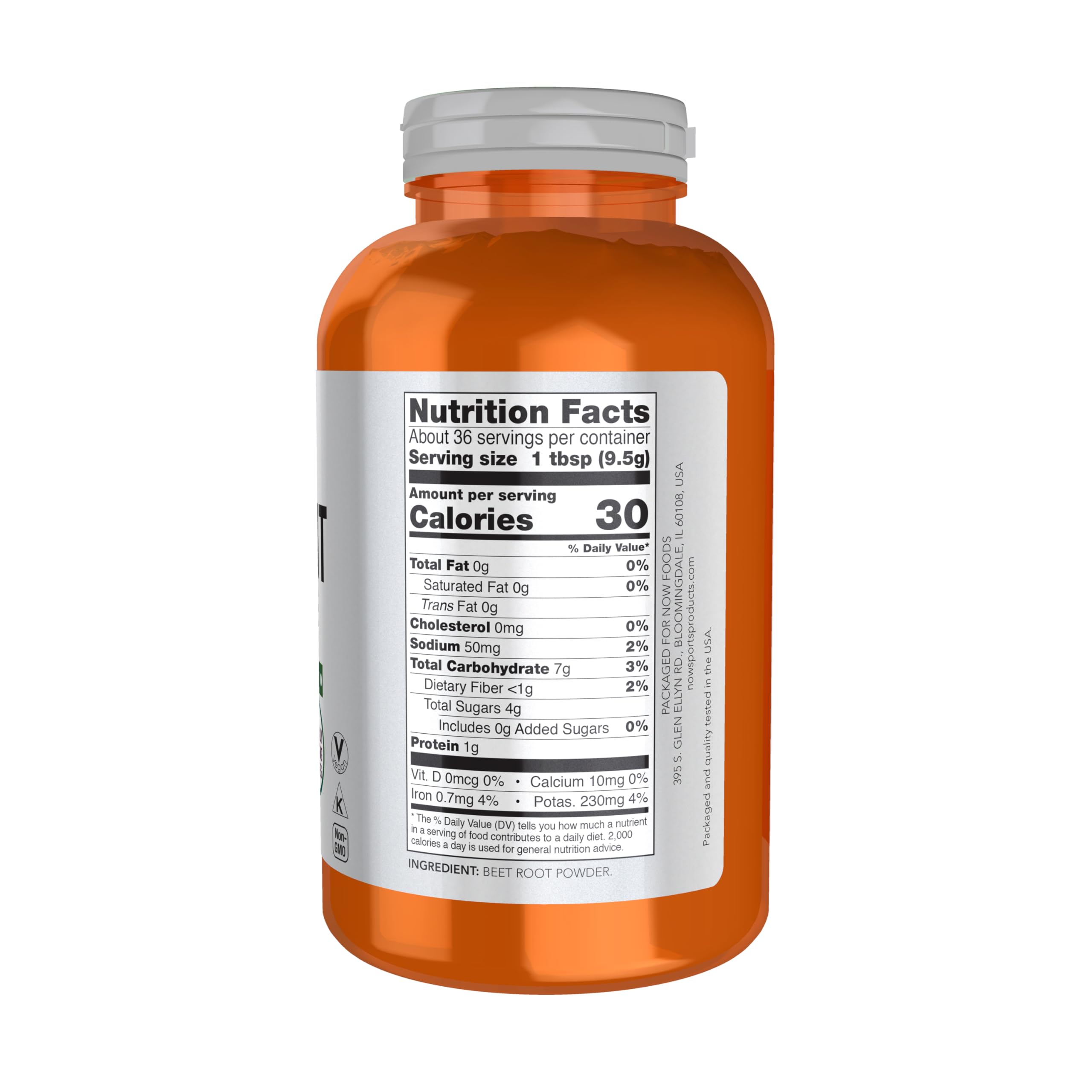 Doseur inclus avec NOW Foods poudre de betterave pour dosage précis