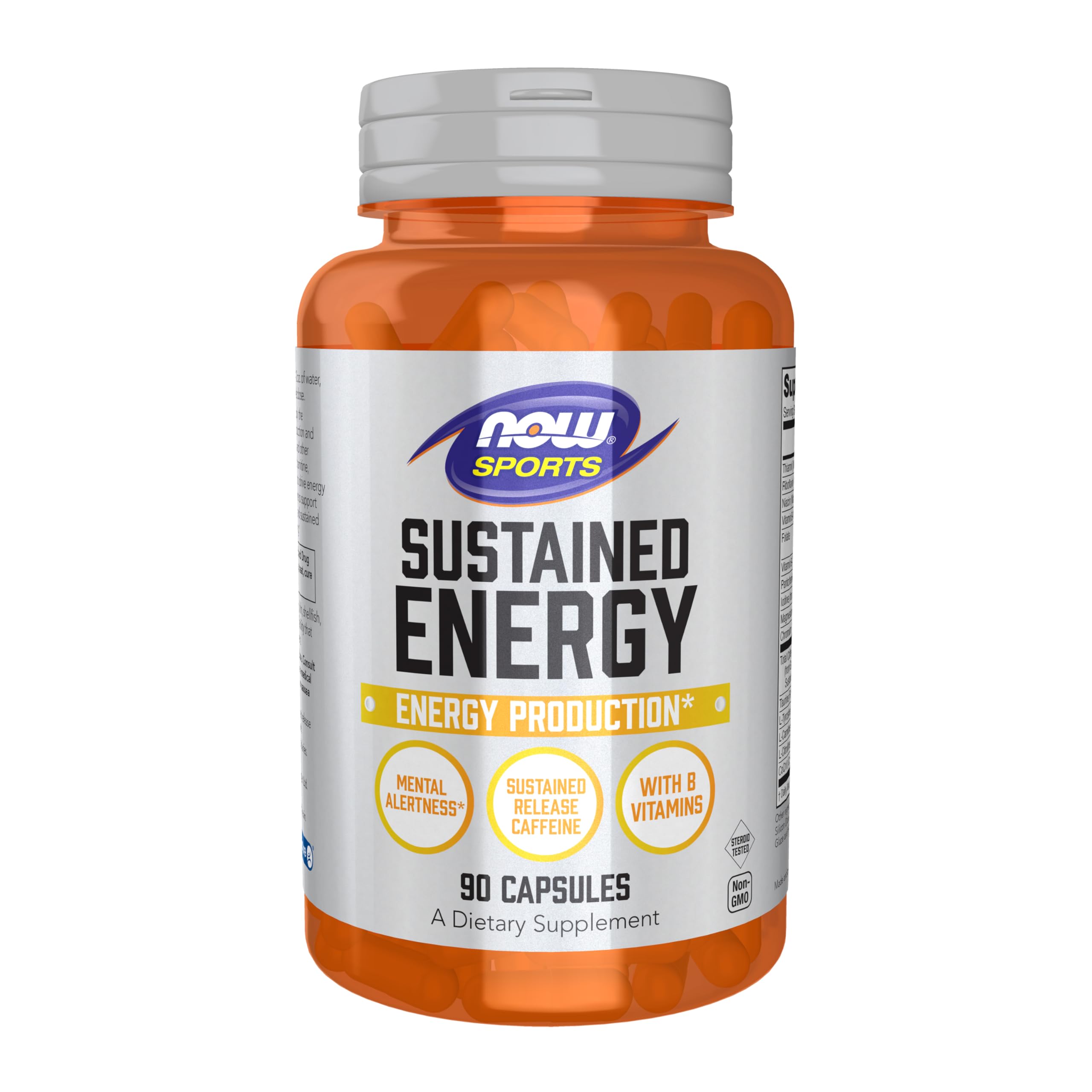 NOW Foods Sports Sustained Energy: capsules énergie soutenue pour vigilance durable.