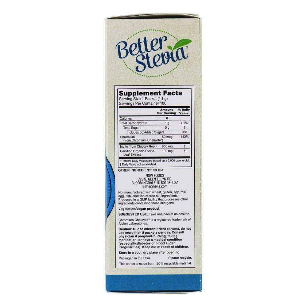  NOW Foods Stevia Balance – 100 sachets, ajout rapide dans café ou thé.