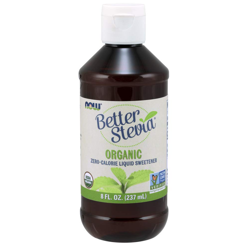 NOW Foods Stevia Extrait Bio, bouteille 8 oz, édulcorant sans calories pratique.