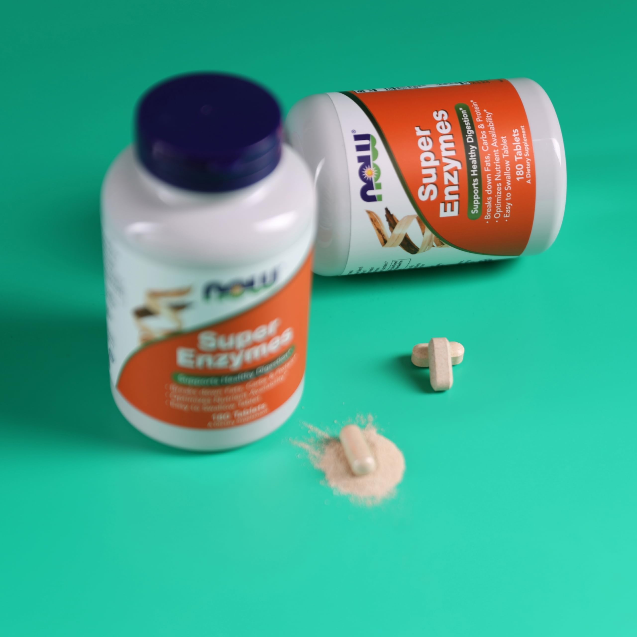 NOW Foods Super Enzymes — bile d'ox présente, aide potentielle à la digestion des lipides