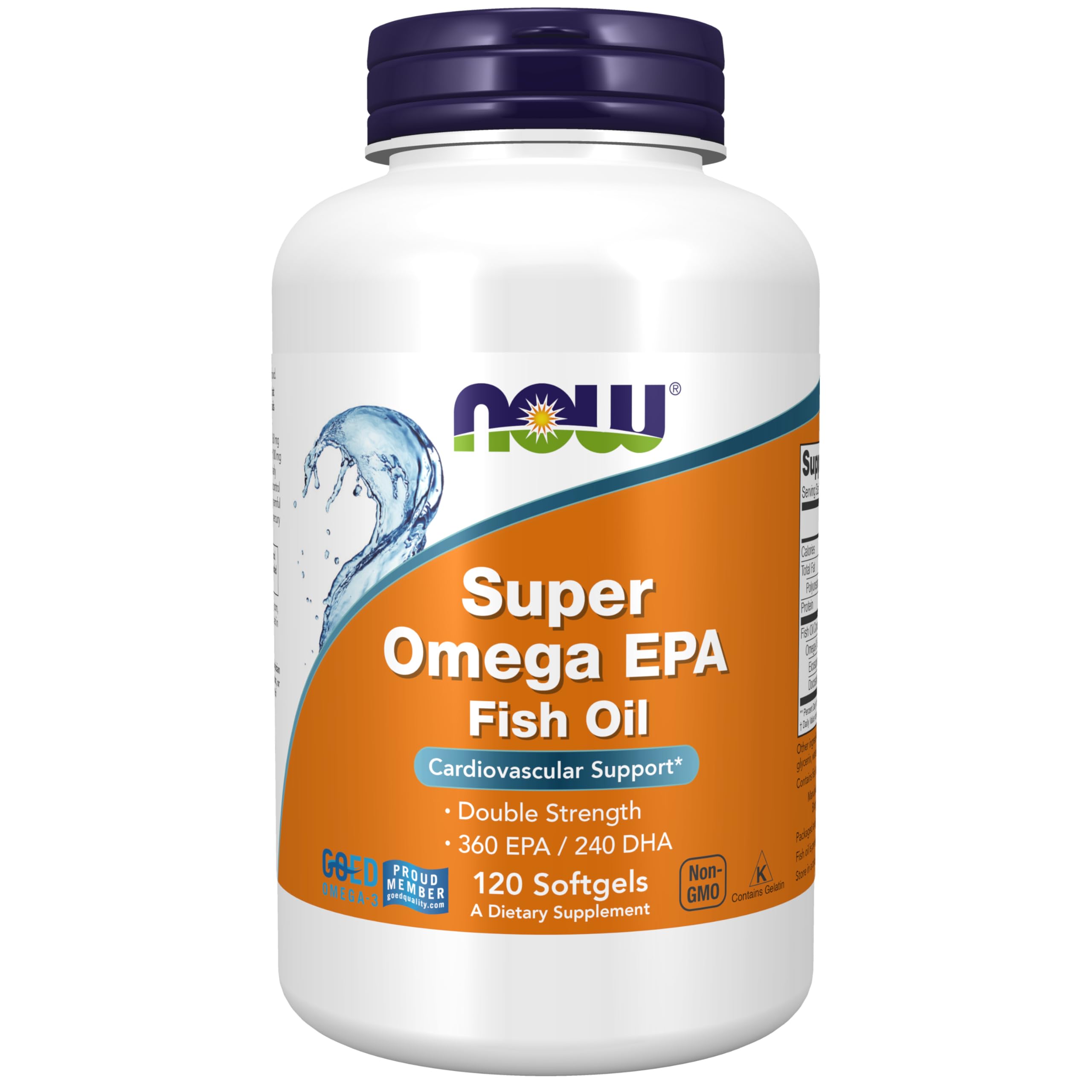 NOW Foods Super Omega EPA, bouteille de softgels pour une prise quotidienne pratique.