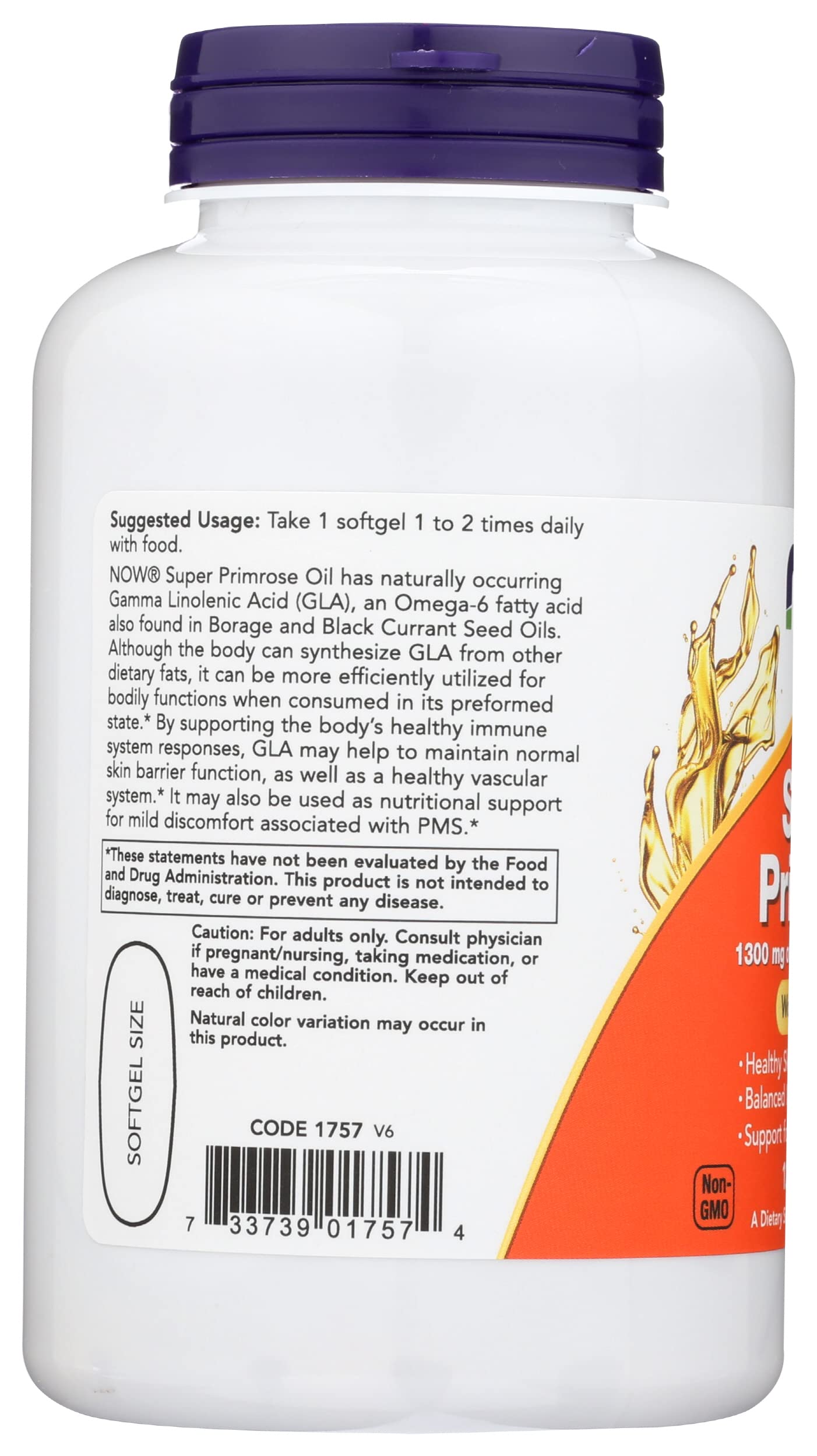 NOW Foods Super Primrose - emballage-sans-gluten: idéal pour une routine de bien-être.