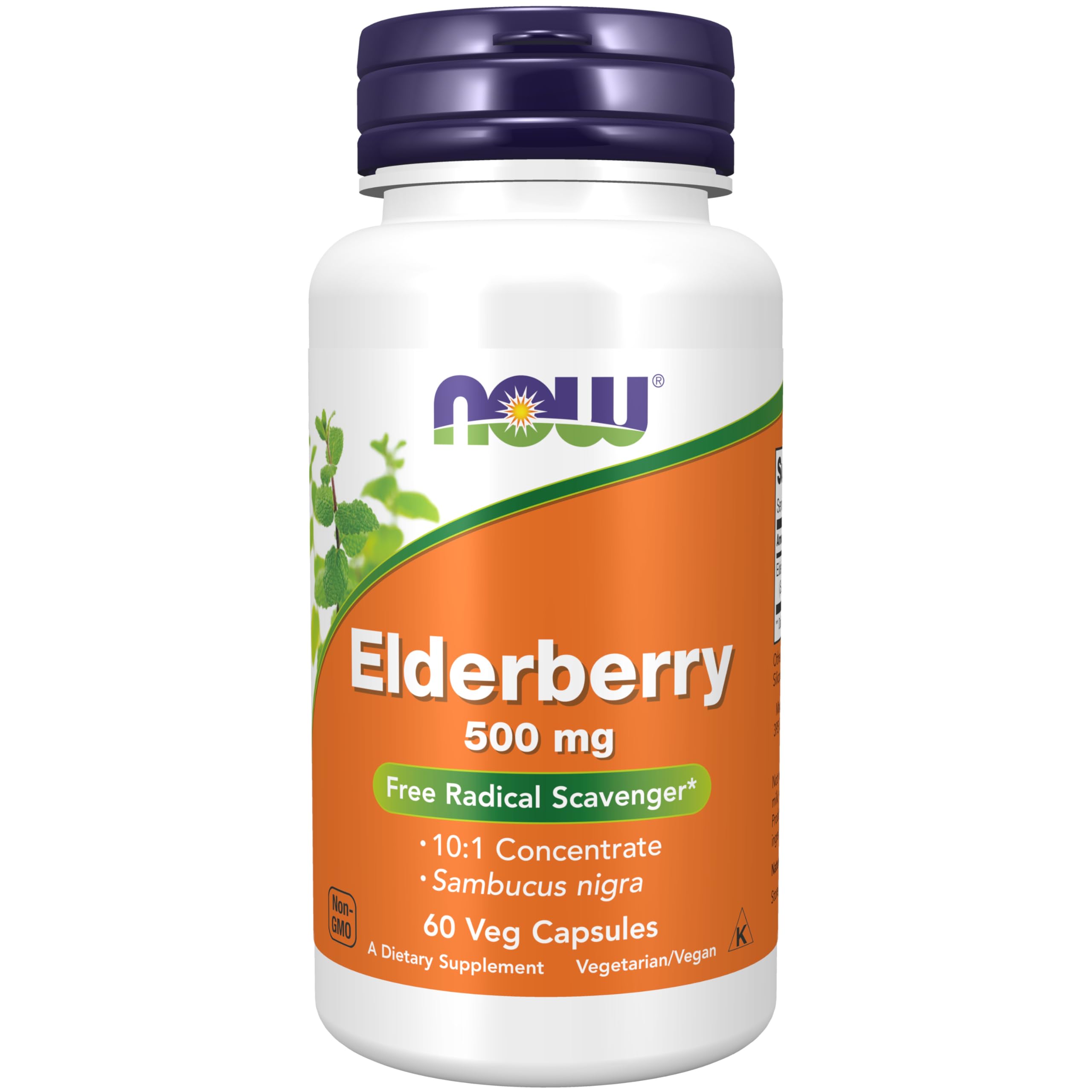 NOW Foods Sureau noir concentré 10:1 sur emballage, soutien potentiel au bien-être.