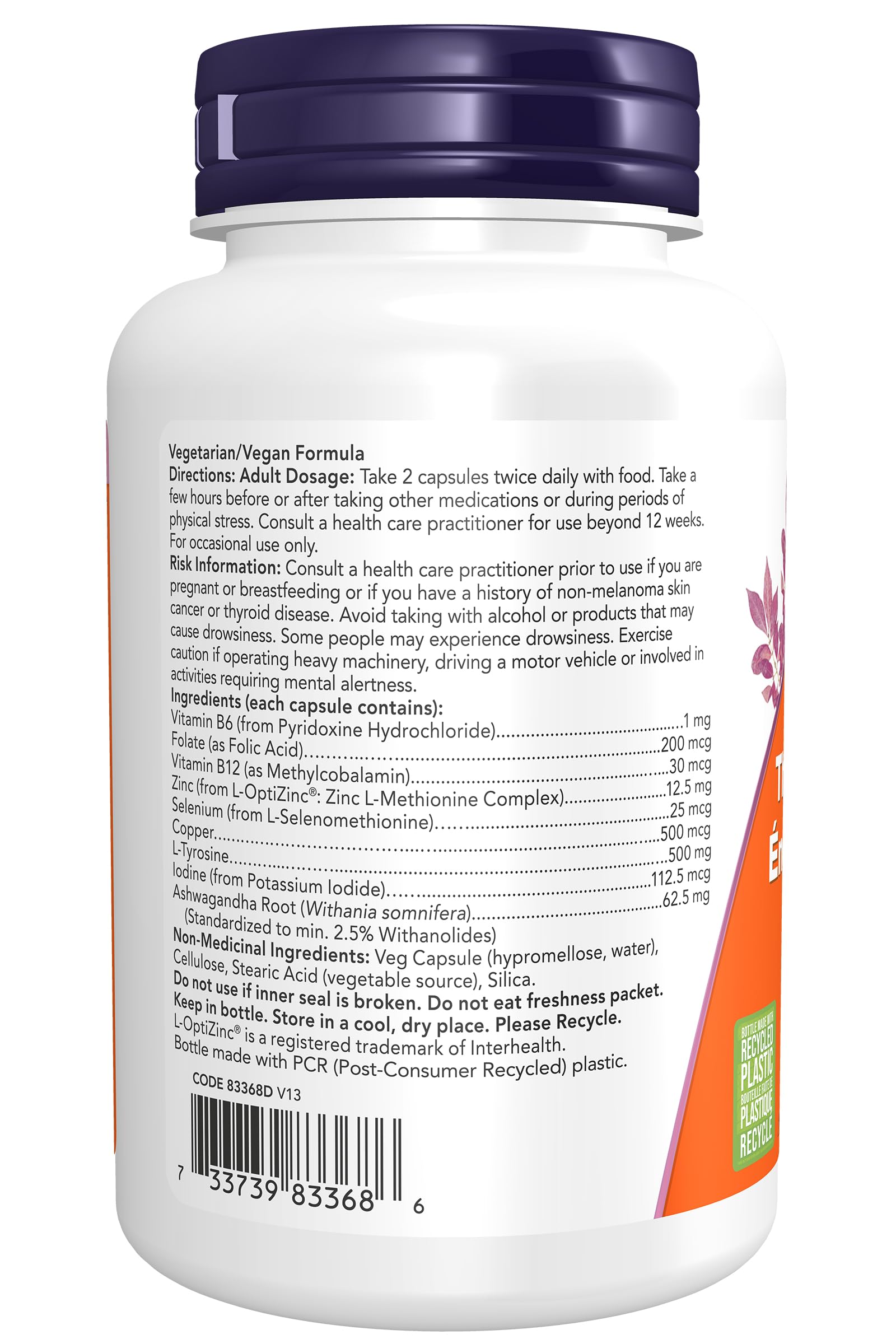 NOW Foods Thyroid Energy avec iode et tyrosine pour la synthèse des hormones thyroïdiennes