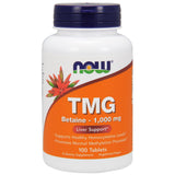 NOW Foods TMG 1000 mg comprimés dans un flacon clair, soutien potentiel à la santé cardiovasculaire