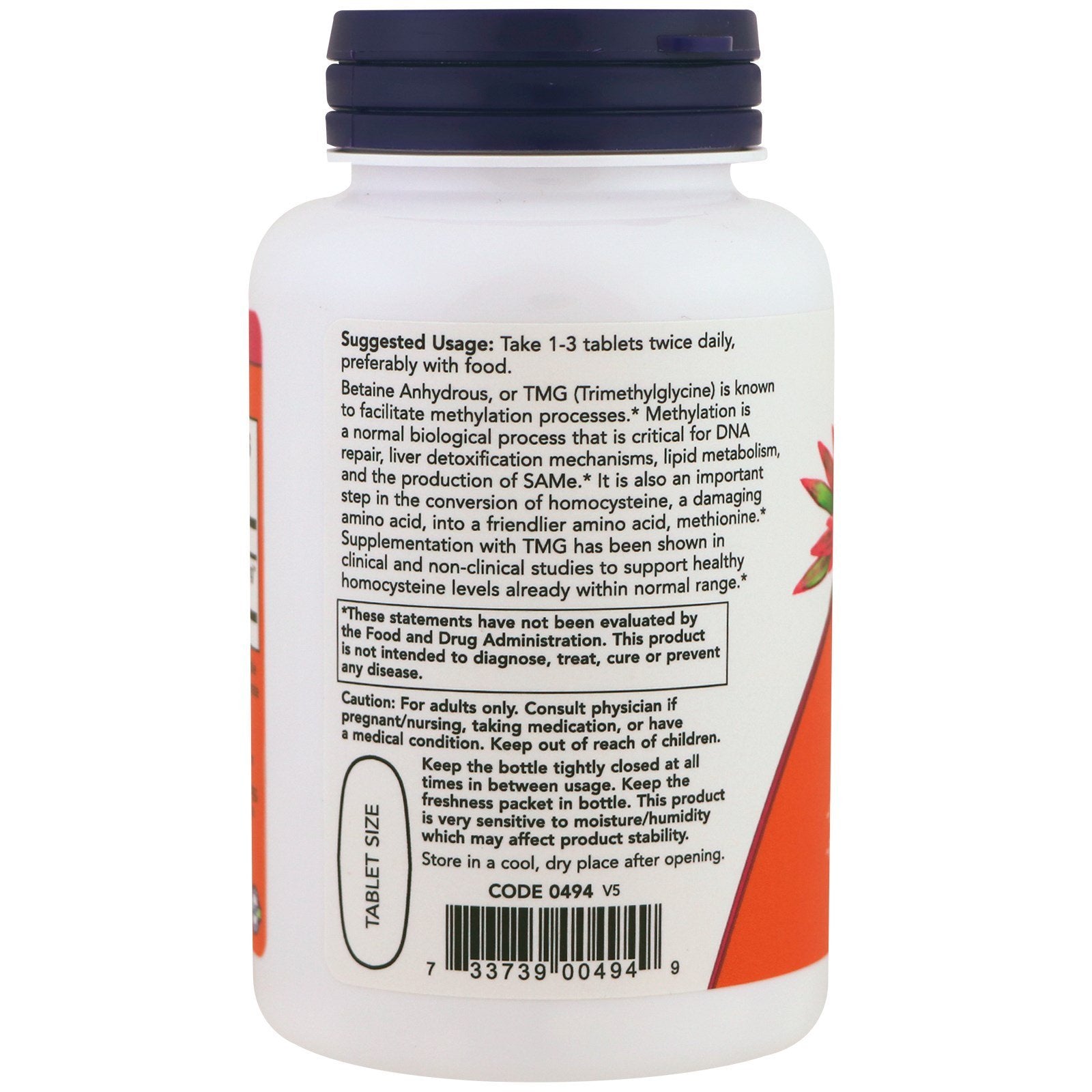 NOW Foods TMG 1000 mg pack de 2, deux flacons visibles, soutien potentiel à la fonction cardiovasculaire