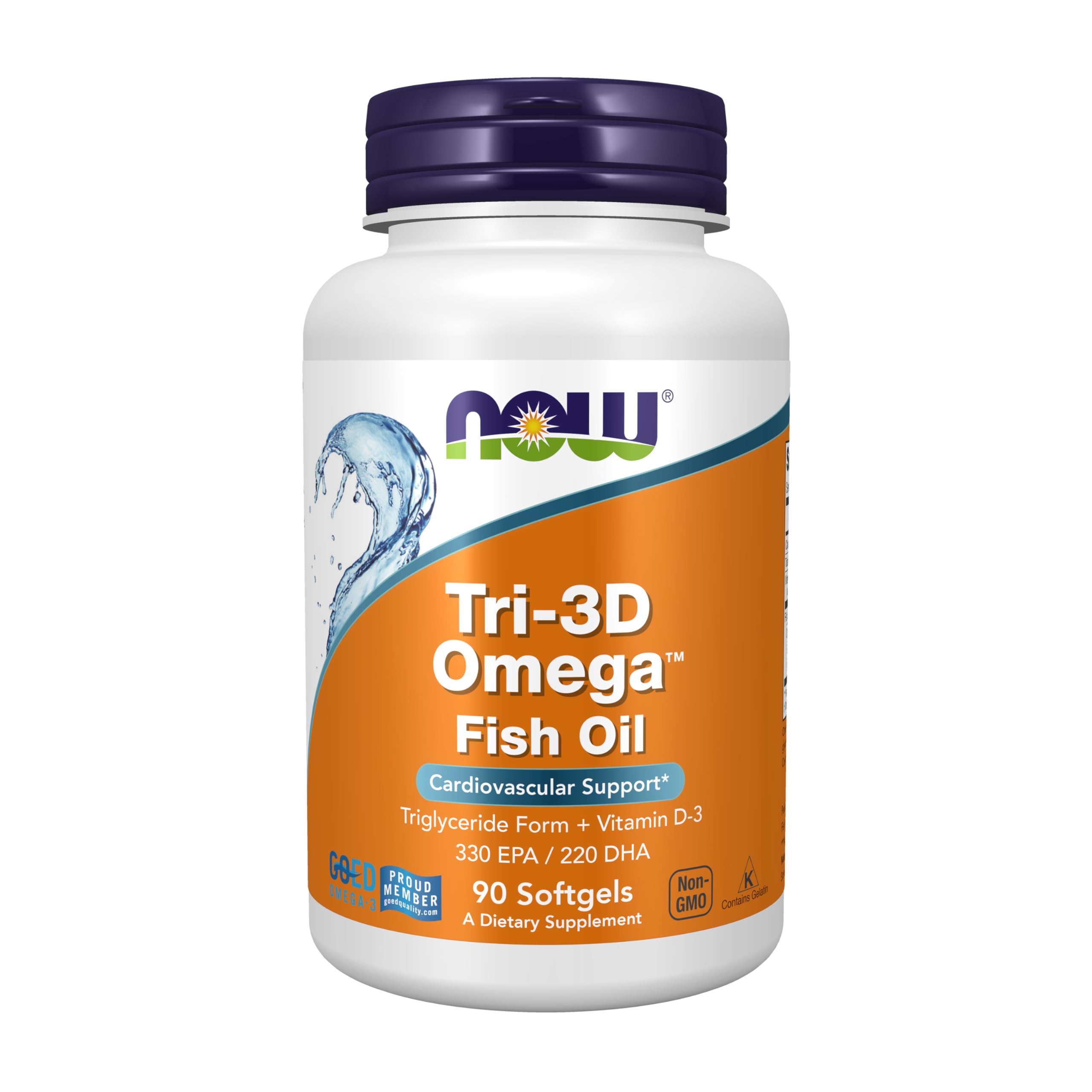 NOW Foods Tri-3D Omega: bouteille de gélules pratique pour l'apport en oméga-3