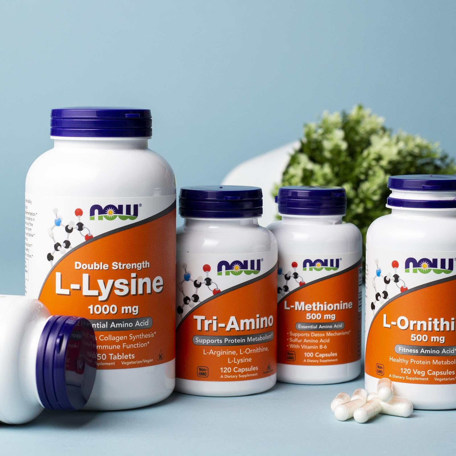 NOW Foods Tri-Amino étiquette recto: branding fiable pour achat en toute confiance.