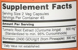 Étiquette NOW Foods Turmeric Bromelain, détails ingrédients et certification GMP.
