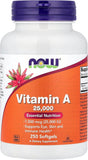 NOW Foods Vitamine A 25 000 UI, bouteille softgel, soutien de la vision et de la peau