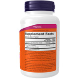 Étiquette NOW Foods vitamine C-500 avec cynorhodons, informations clés visibles.