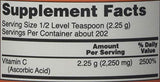 NOW Foods Vitamine C Cristaux — emballage pratique facilitant le dosage domestique.