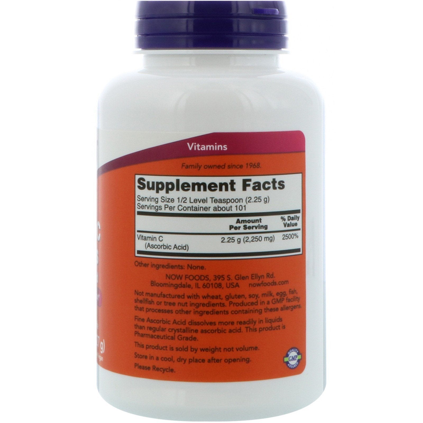 NOW Foods vitamine C cristaux - poudre, pratique pour le mélange et le collagène potentiel.