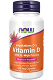 NOW Foods Vitamine D-2 1000 UI – bouteille avec capsules végétales pour soutenir l'apport quotidien