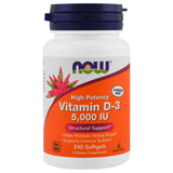 NOW Foods vitamine D-3 5000 UI – étiquette claire pour un choix éclairé