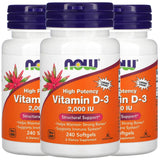 NOW Foods Vitamine D-3, bouteille de gélules molles, pratique et facile à avaler