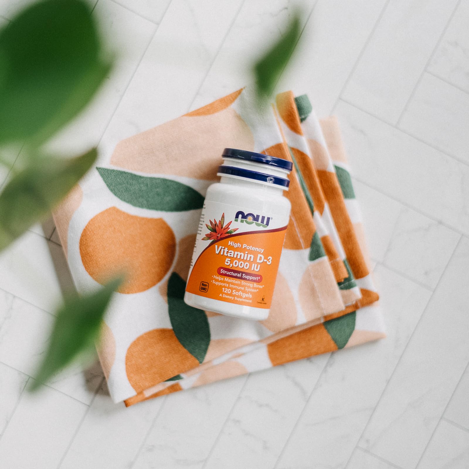 NOW Foods Vitamine D3, emballage USA, fabrication réputée.