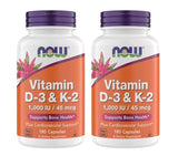 Now Foods Vitamine D3 K2 — bouteille pratique soutenant potentiellement la santé des os et du cœur.