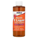 NOW Foods Vitamine E liquide, flacon pour soins quotidiens de la peau.