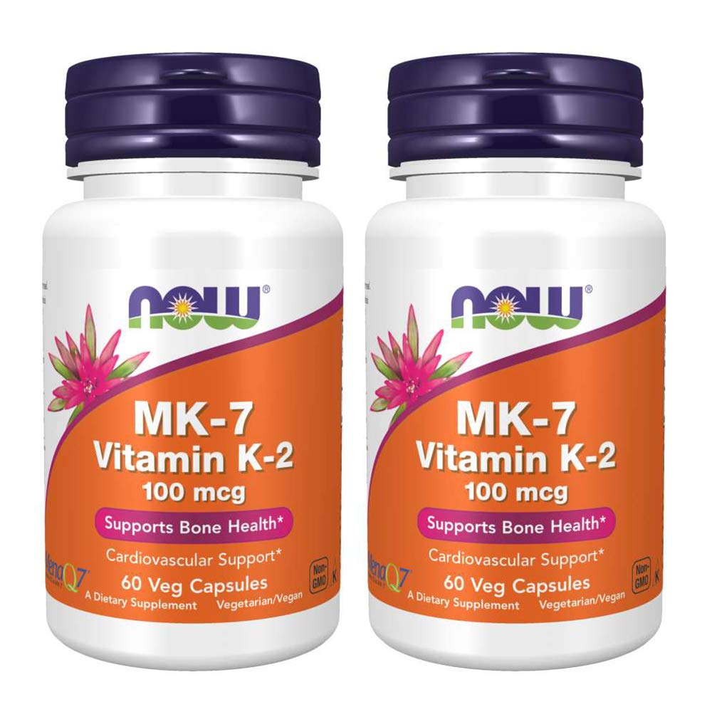 NOW Foods Vitamine K-2 MK-7 en bouteille, capsules végétales faciles à avaler.
