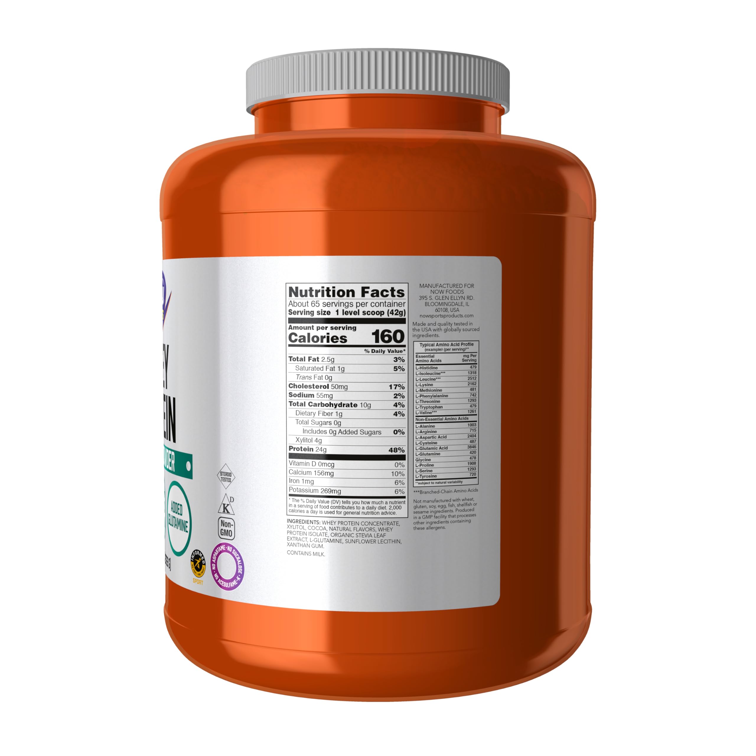 NOW Foods Whey Protein dans le gobelet-melangeur, pour un mélange homogène après l'entraînement.