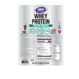 NOW Foods Whey Protein crème chocolat shake dans un verre, saveur riche et onctueuse