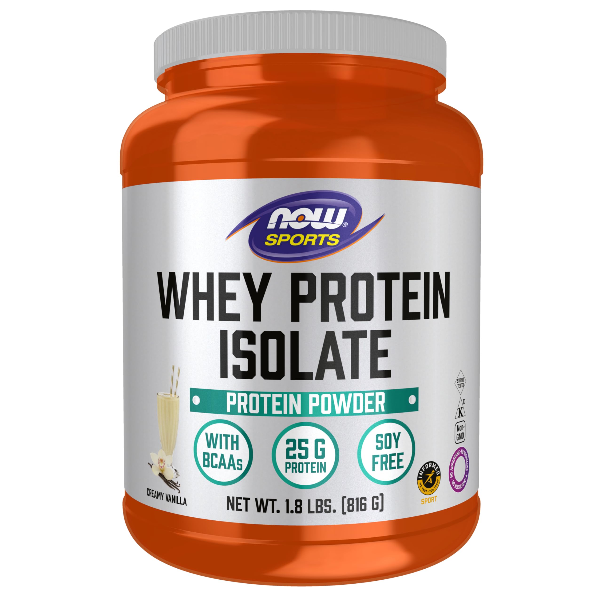 NOW Foods Isolat Protéique Vanille Crème - bouteille prête pour l'apport protéique après l'entraînement.