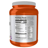 NOW Foods Isolat Protéique Vanille Crème - poudre fine dans un verre prêt à être mélangé.