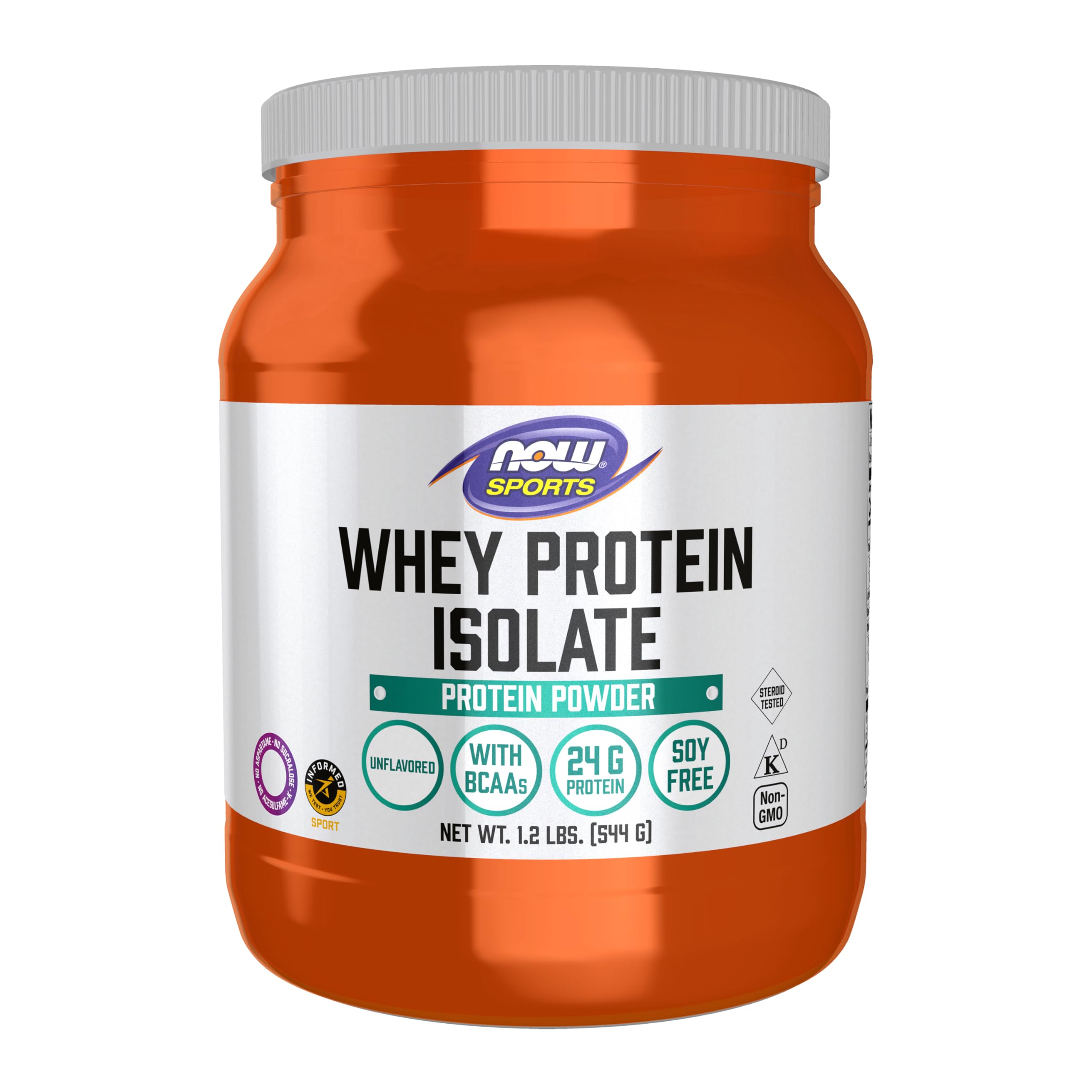 NOW Foods Whey Protein Isolate dans un verre d'eau, prise protéinée rapide.