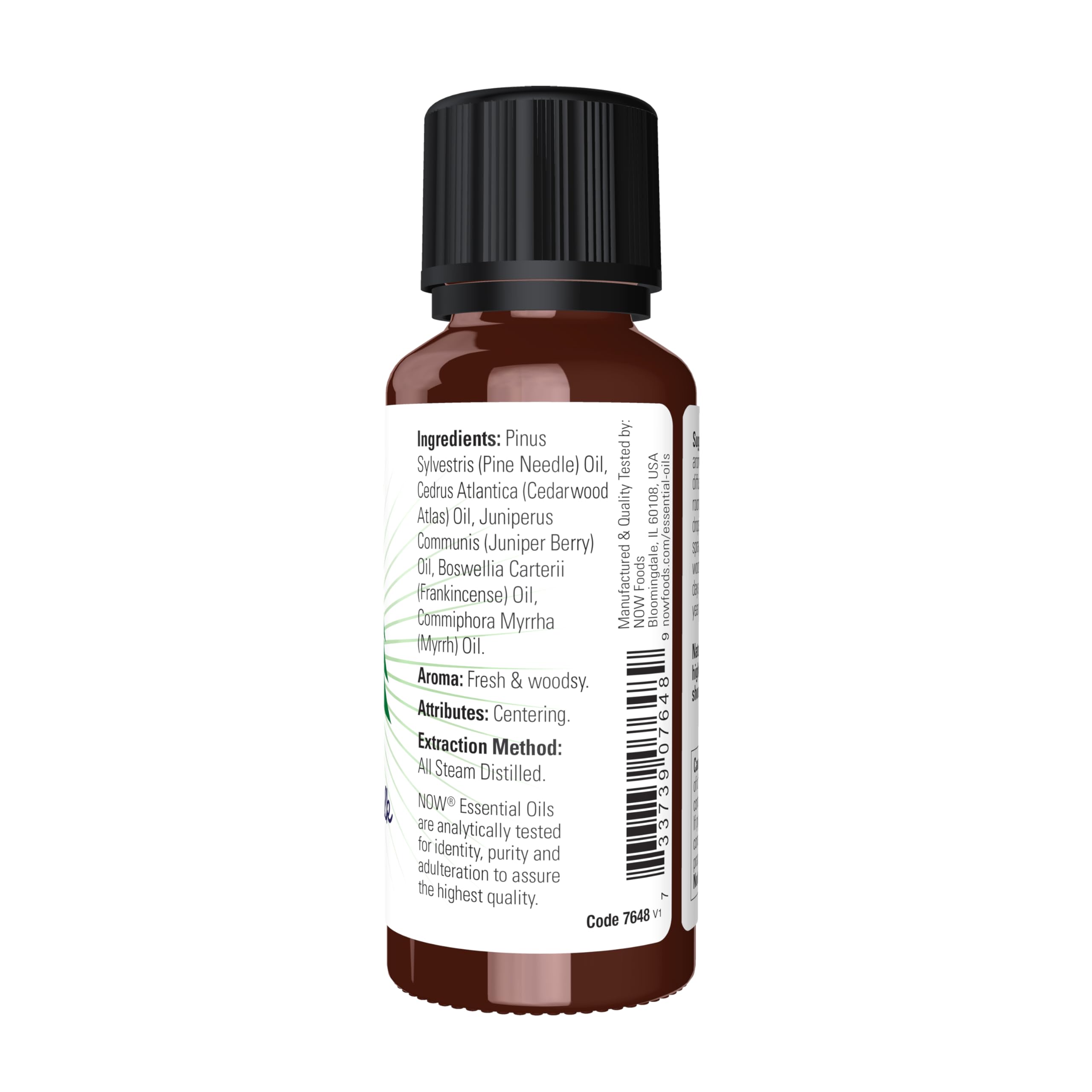 NOW Foods Woodland Walk: pipette pour doser l'huile essentielle et diffuser l'arôme boisé.