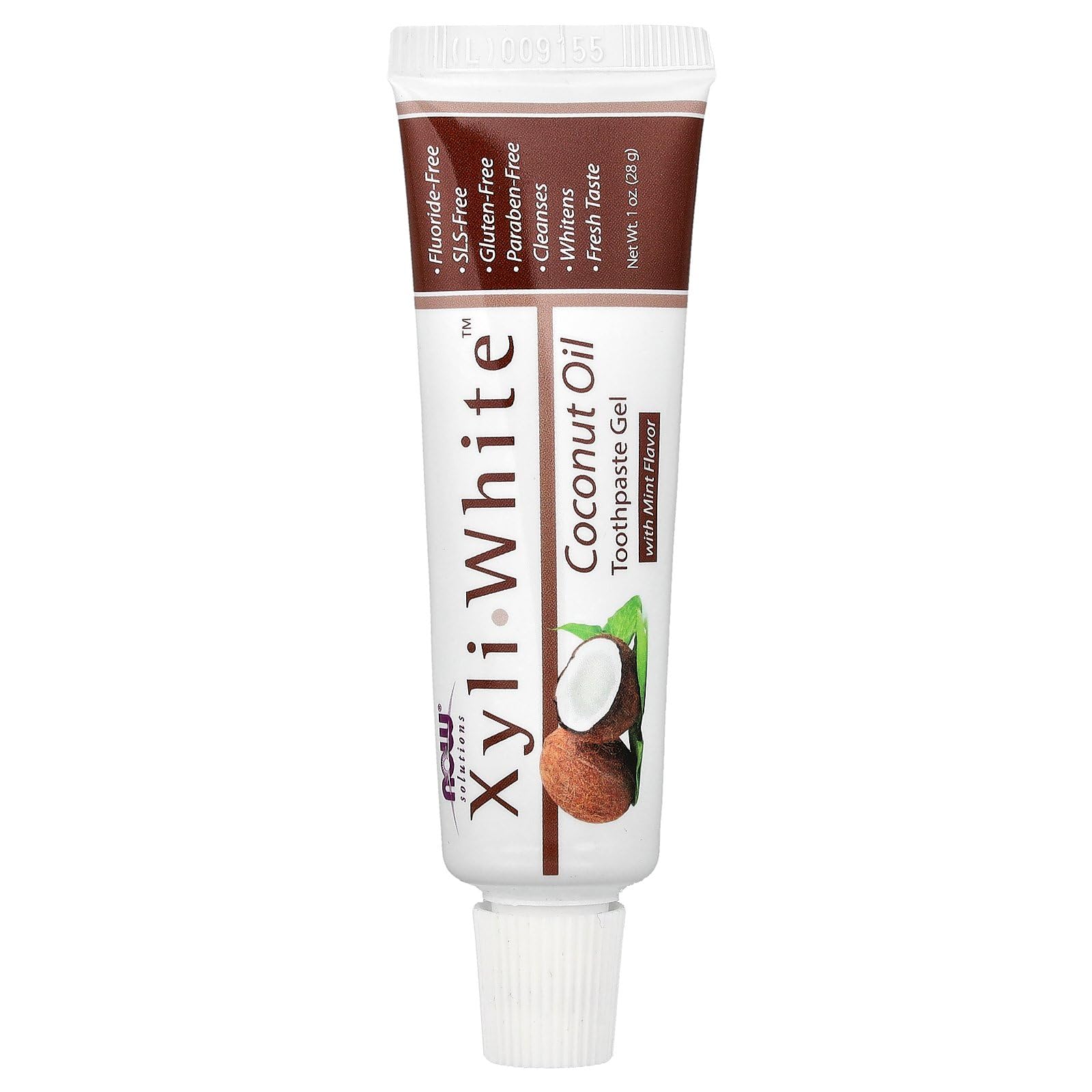 NOW Foods XyliWhite dentifrice-gel noix-de-coco, haleine fraîche et brossage quotidien.