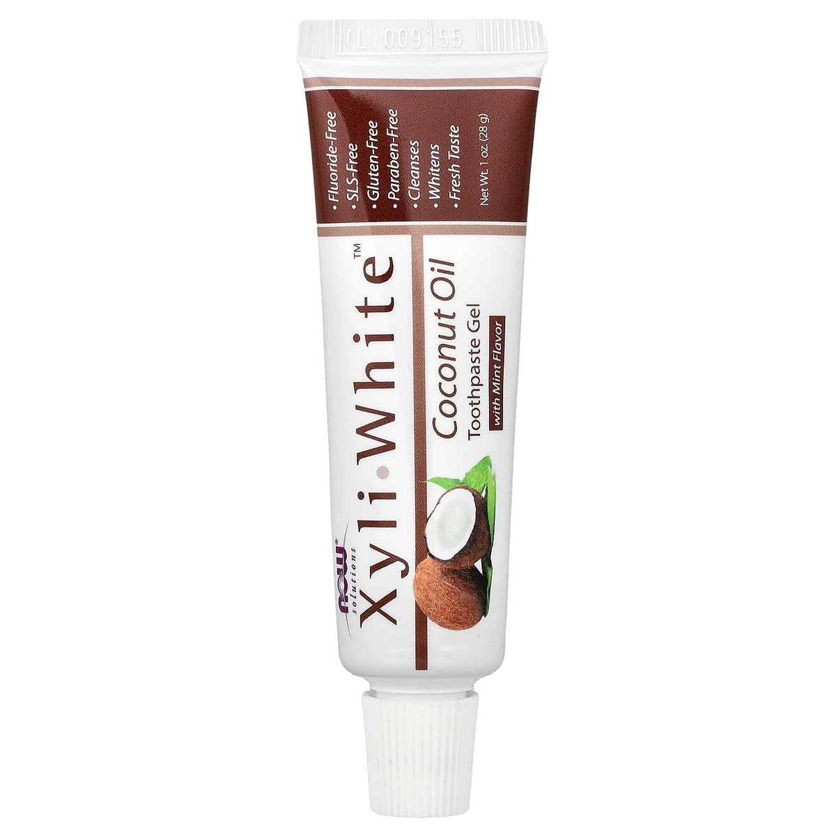 NOW Foods XyliWhite dentifrice-gel noix-de-coco, haleine fraîche et brossage quotidien.