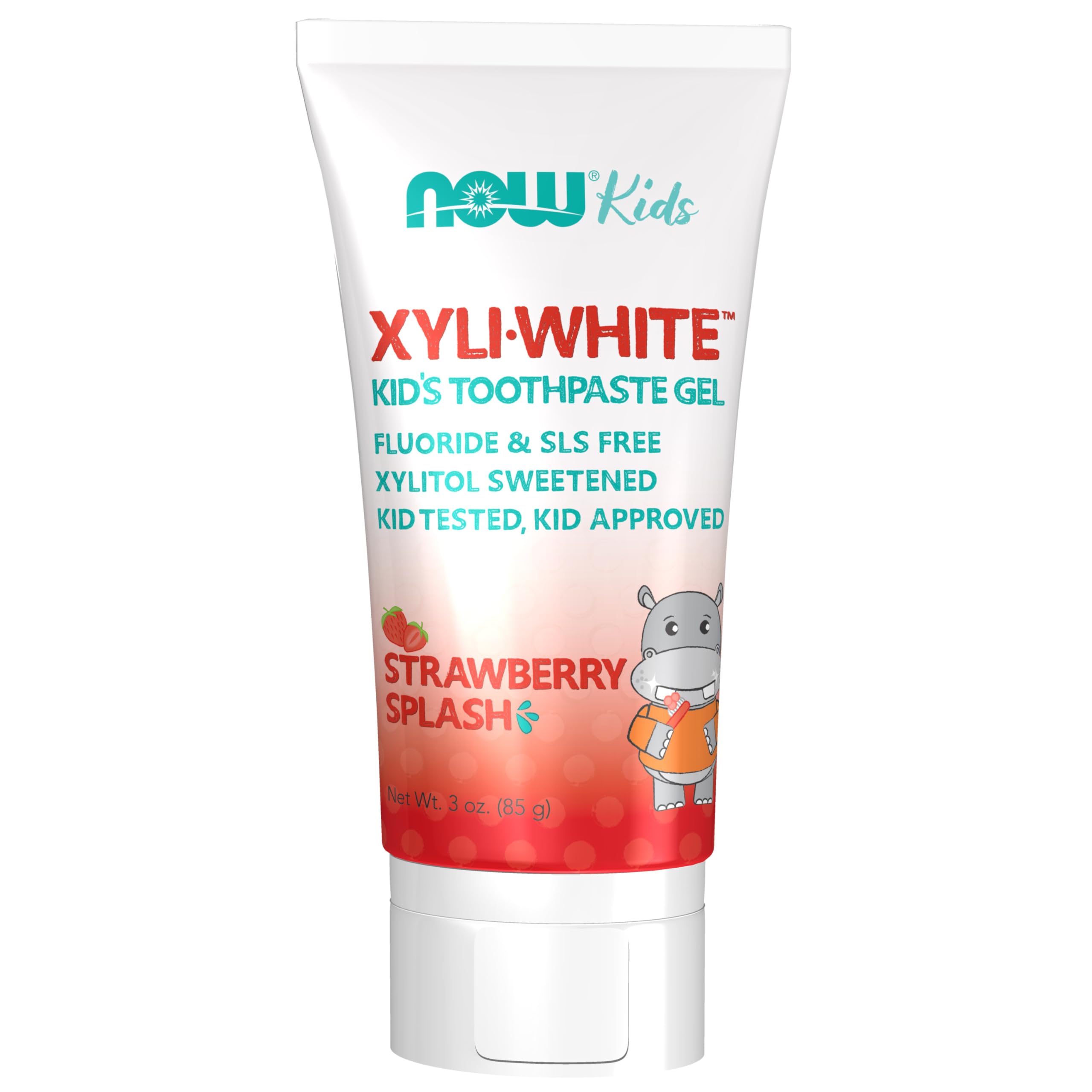 NOW Foods XyliWhite pâte dentaire enfant fraise avec étiquette – choix sûr pour les enfants