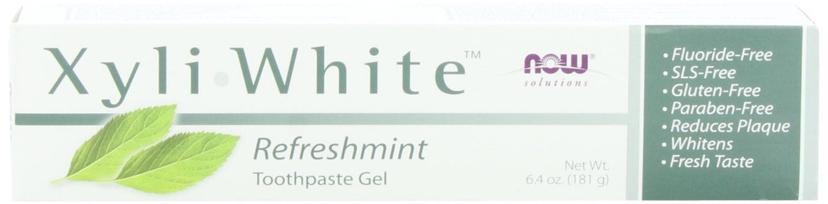 Now Foods XyliWhite Refreshmint, tube dentifrice, pour un brossage rafraîchissant.