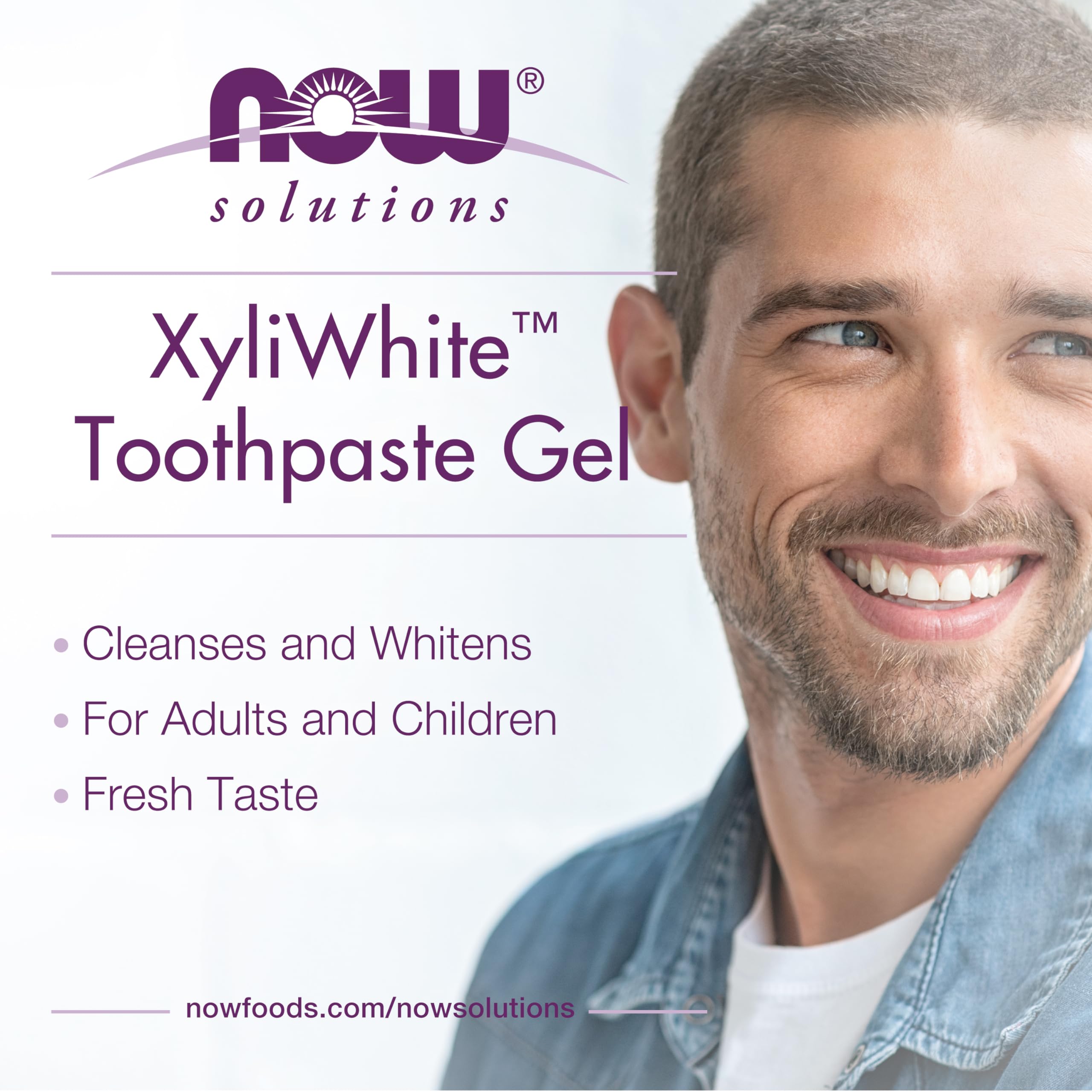 NOW Foods XyliWhite texture gel, nettoyage doux sans SLS