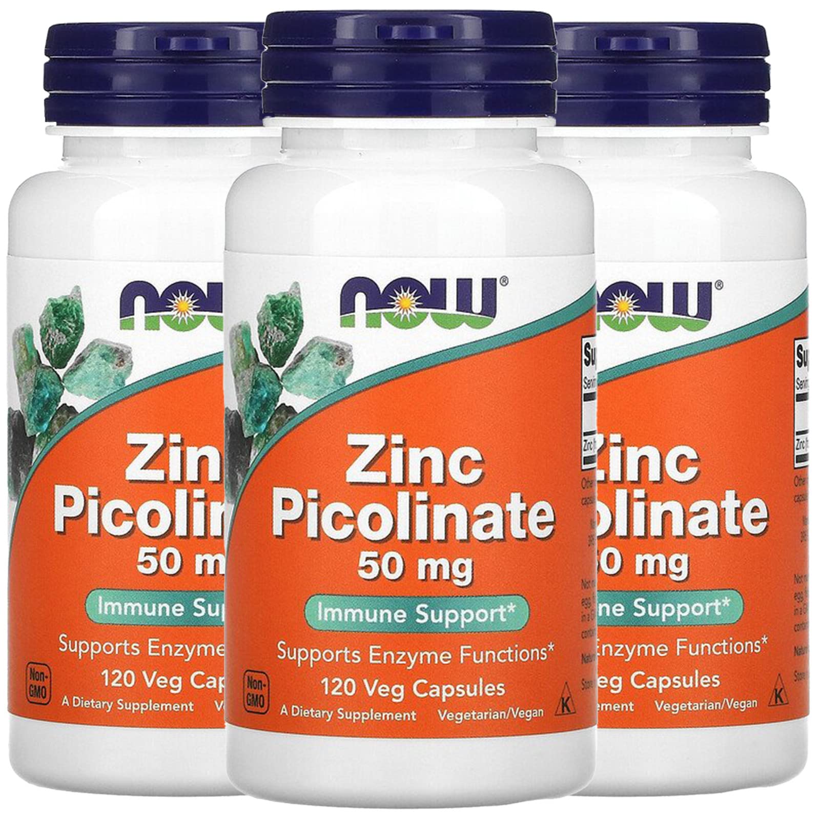 NOW Foods Zinc Picolinate 50 mg — bouteille, soutien immunitaire potentiel