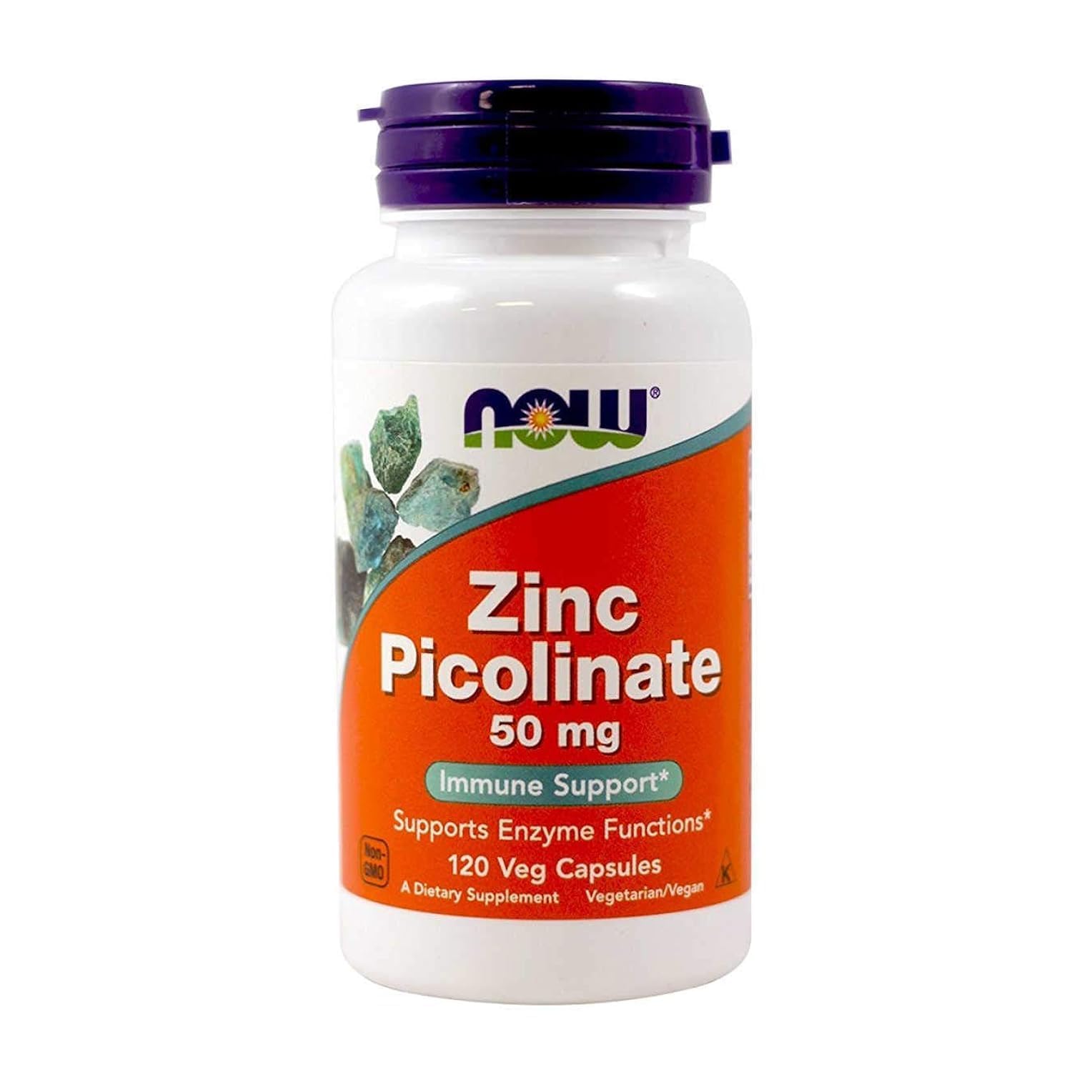 NOW Foods Zinc Picolinate 50 mg – bouteille et gélules faciles à prendre au quotidien.