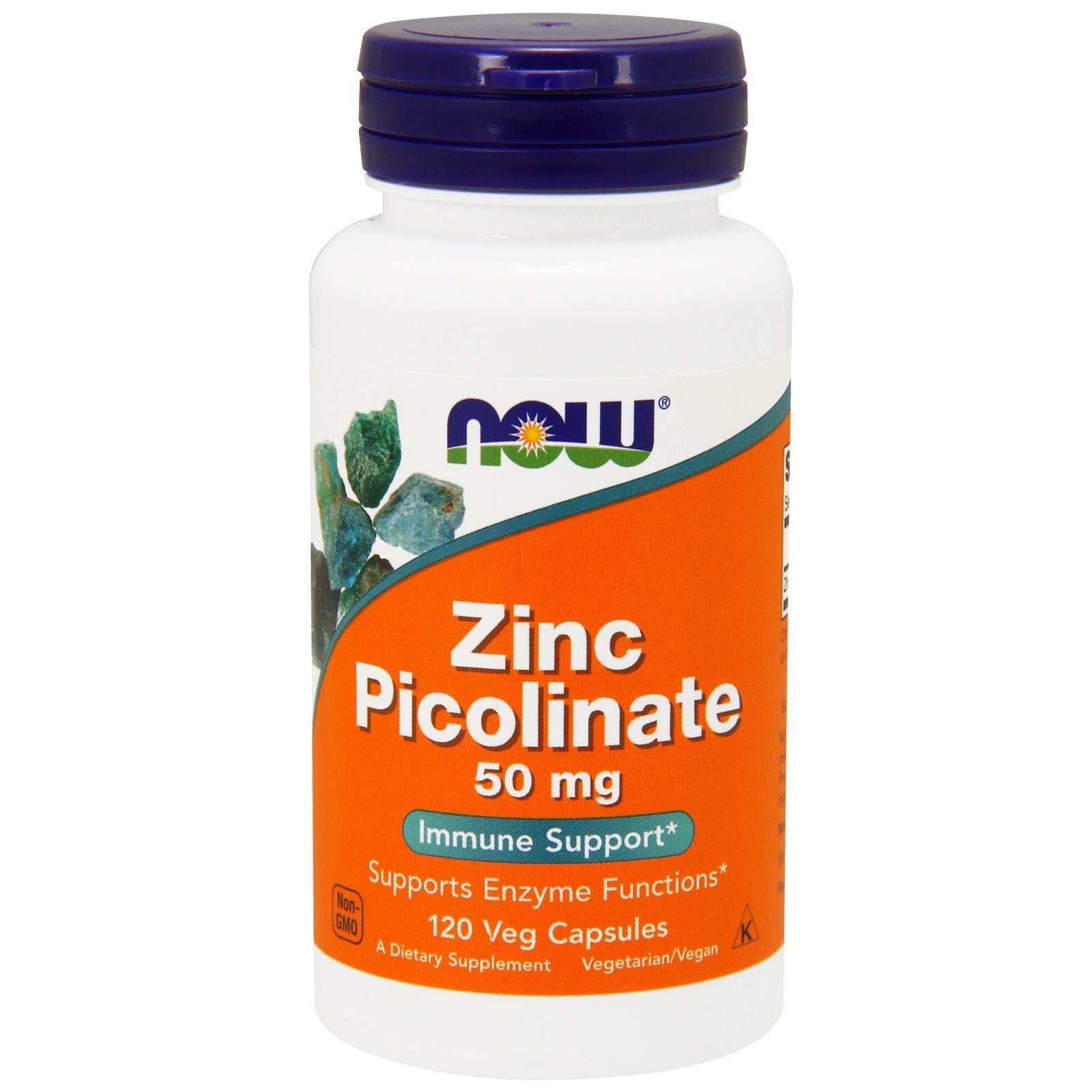 NOW Foods Zinc Picolinate 50 mg — gélules végétales, soutien potentiel des fonctions enzymatiques
