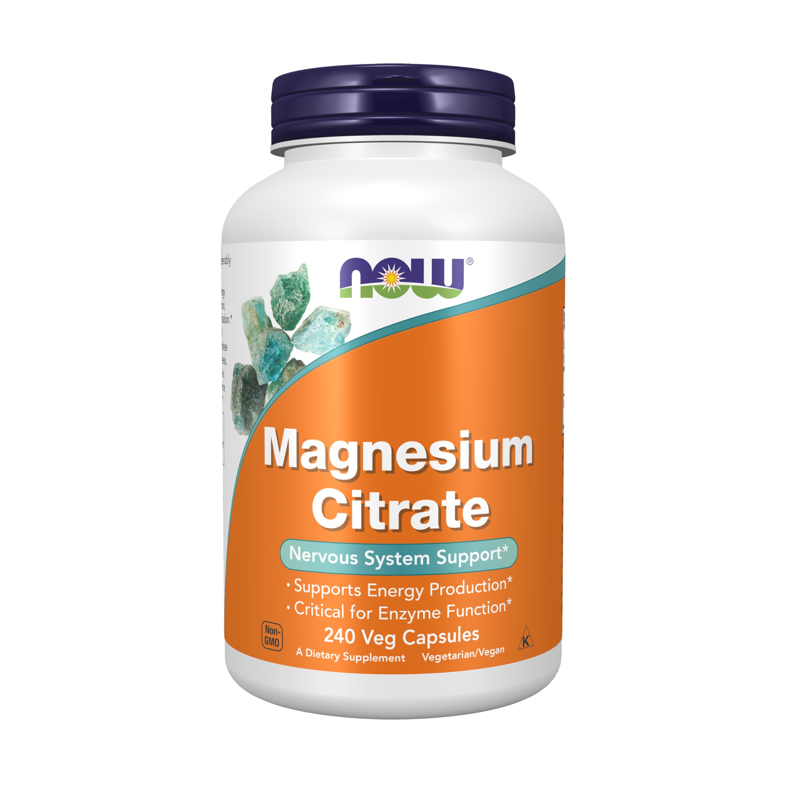 NOW Foods Magnésium Citrate bouteille capsules végétales prête à l usage quotidien
