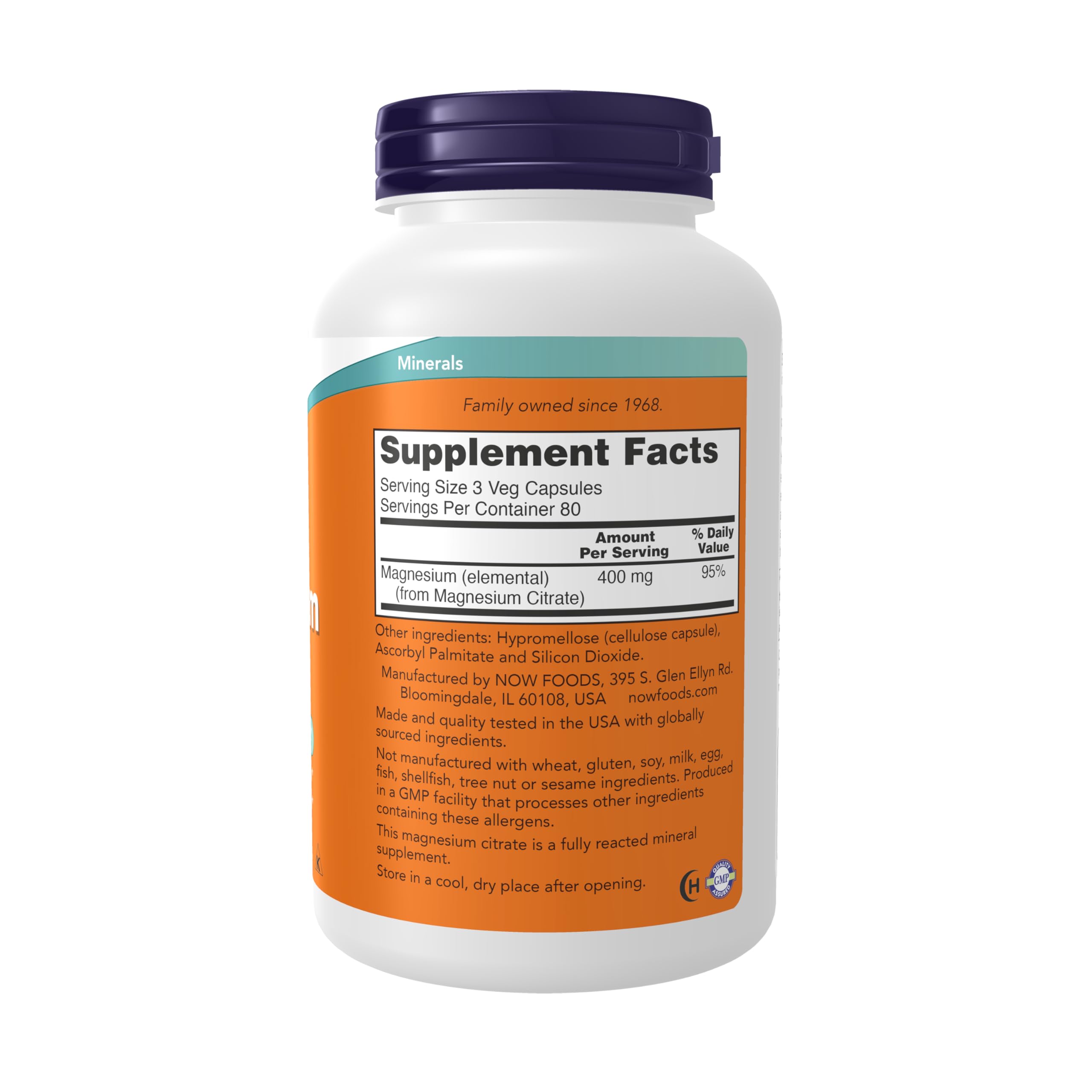 Magnésium citrate NOW Foods comme cofacteur enzymatique dans le métabolisme