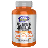NOW Sports Arginine Citrulline bouteille: soutien potentiel au métabolisme des protéines.