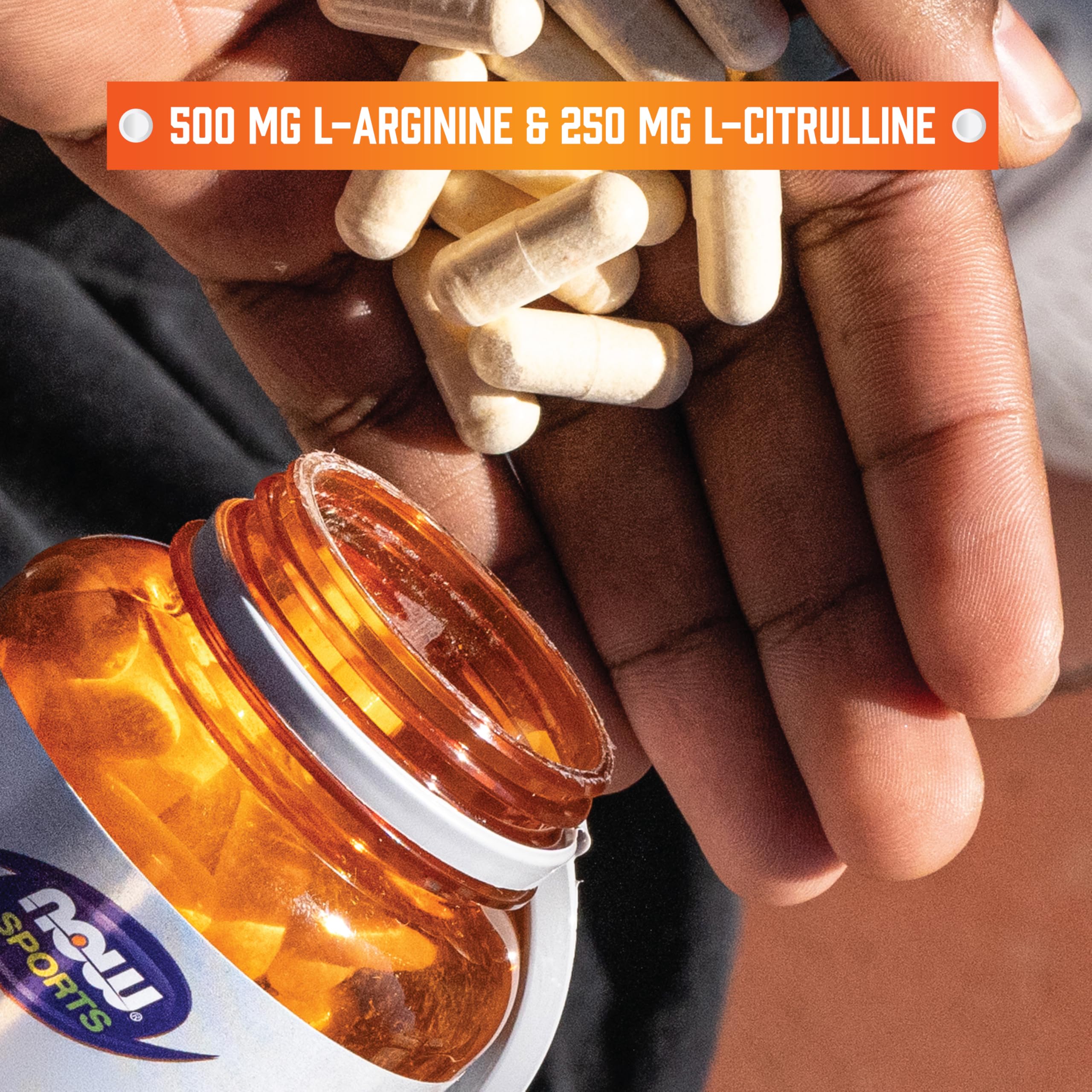 NOW Sports Arginine Citrulline étiquette: informations claires sur les ingrédients et l’usage.
