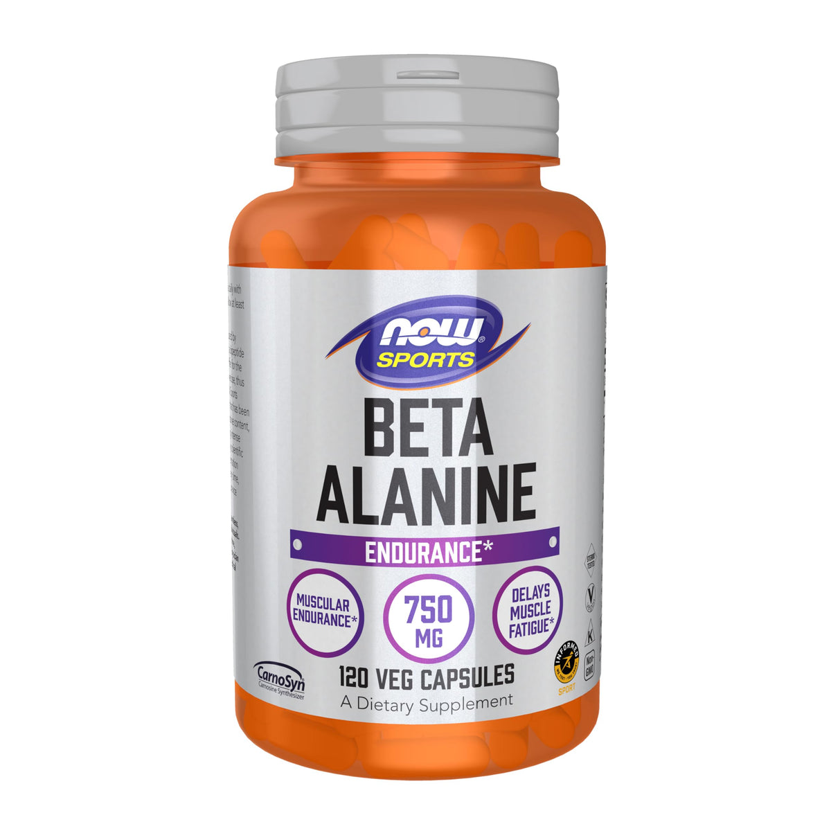 NOW Foods Beta-Alanine NOW Sports en capsules vegan, favorise l'endurance pendant l'entraînement.