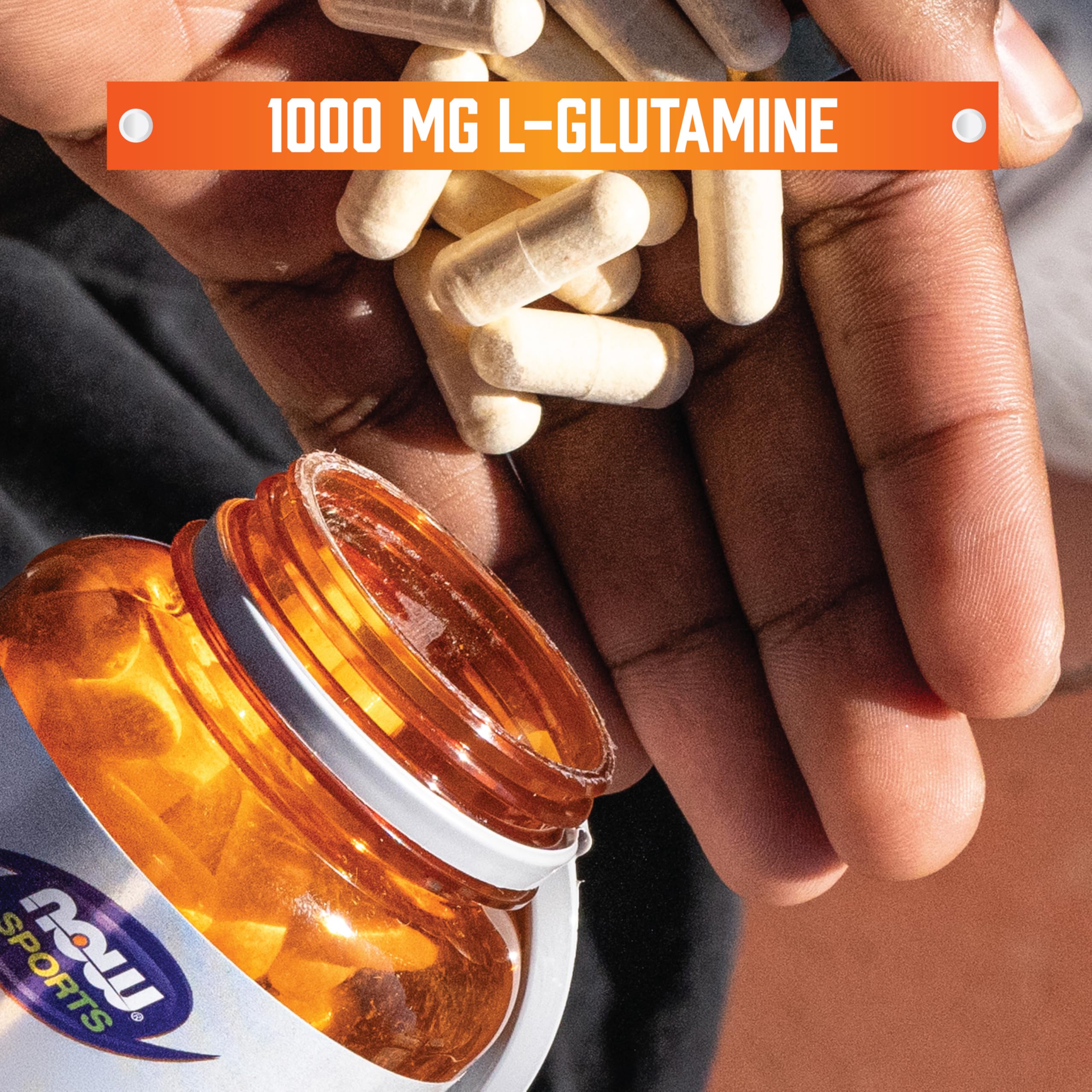 NOW Foods Glutamine, étiquette détaillée, indique ingrédients et conseils d’utilisation.