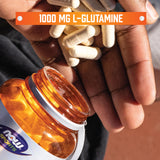 NOW Foods Glutamine, étiquette détaillée, indique ingrédients et conseils d’utilisation.