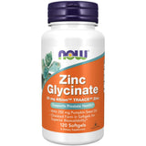 NOW Foods Zinc Glycinate avec huile de graines de potiron – potentiel soutien santé prostatique.