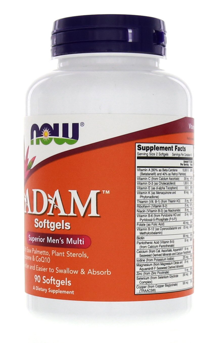 NOW Foods Adam™ – gelules molles, facile à avaler et bien tolérées.