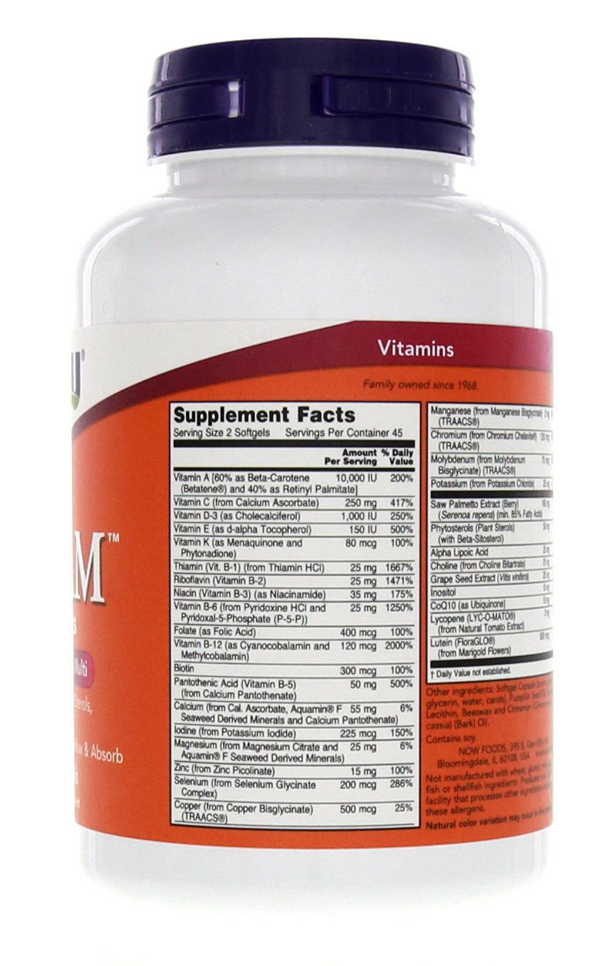 NOW Foods Adam™ – pack de 2 bouteilles, valeur pratique pour la routine santé.