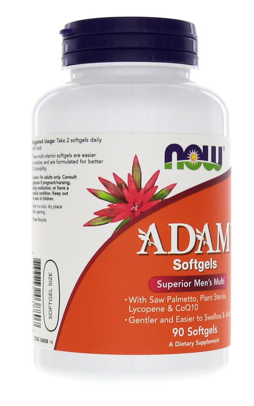 NOW Foods Adam™ – style de vie actif, image d'un homme prenant le complément.